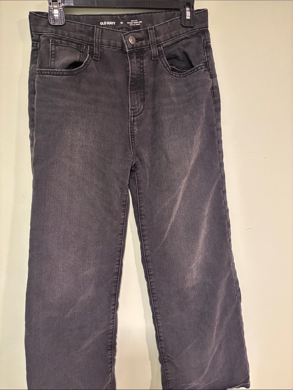Old Navy Girls Washed Charcoal Straight Jeans